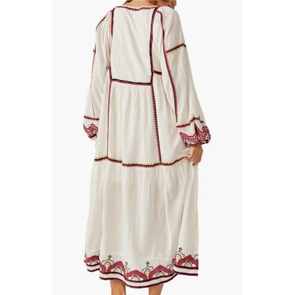 Free People Dress Maxi Women Boho Sweet Escape Long Sleeve Preppy Flowy Sz S NWT - Picture 3 of 13